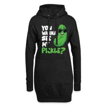 Vous voulez voir mon cornichon - Sweat-shirt à capuche long Femme - noir - Devant