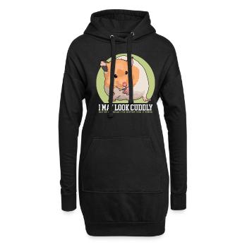 Hamster Golden Hamster | Cadeau de hamster nain - Sweat-shirt à capuche long Femme - noir - Devant