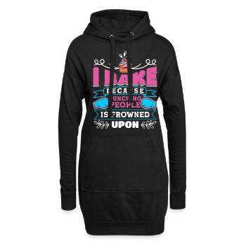 Funny I Baked Because Punching People Is Frowned U - Hoodie-Kleid - Schwarz - Vorne