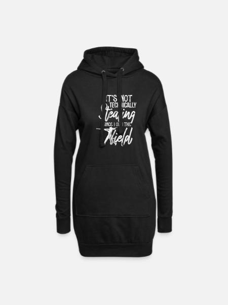 Softball - Hoodie-Kleid - Schwarz