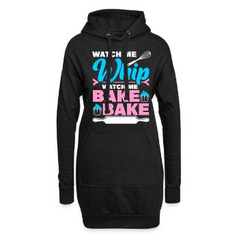 Funny Watch Me Whip For Bakers - Hoodie-Kleid - Schwarz - Vorne