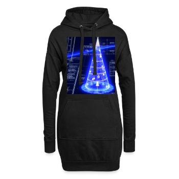 Weihnachten Weihnachtsbaum Schematic Blaupause - Hoodie-Kleid - Schwarz - Vorne