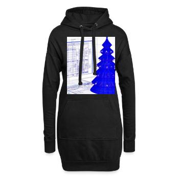 Weihnachten Weihnachtsbaum Schematic Blaupause - Hoodie-Kleid - Schwarz - Vorne
