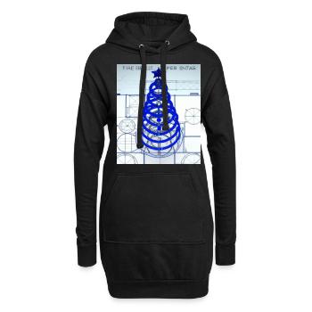Weihnachten Weihnachtsbaum Schematic Blaupause - Hoodie-Kleid - Schwarz - Vorne