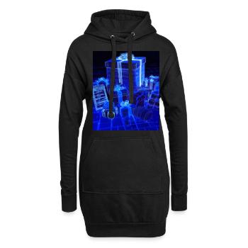 Weihnachten Weihnachtsbaum Schematic Blaupause - Hoodie-Kleid - Schwarz - Vorne