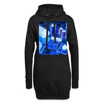 Weihnachten Weihnachtsbaum Schematic Blaupause - Hoodie-Kleid - Schwarz - Vorne