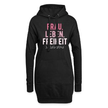 Frau, Leben, Freiheit - Hoodie-Kleid - Schwarz - Vorne