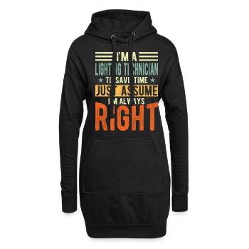 Lighting Technician - Hoodie Dress - black - Front