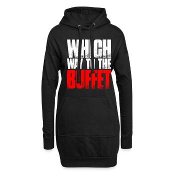 Which Way To The Buffet 20 - Hoodie-Kleid - Schwarz - Vorne