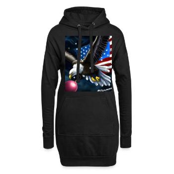 Aigle à queue blanche de Noël américain avec drapeau américain - Sweat-shirt à capuche long Femme - noir - Devant