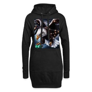 Amerikanisches Weihnachten Seeadler Mit - Hoodie-Kleid - Schwarz - Vorne