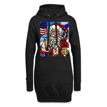 Amerikanisches Weihnachten Weihnachtsmann - Hoodie-Kleid - Schwarz - Vorne