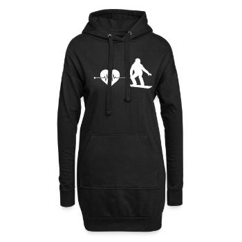 Snowboarden Herzschlag - Hoodie-Kleid - Schwarz - Vorne