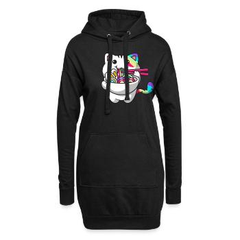 Kawaii Katze Japanische Ramen Nudeln Regenbogen Ni - Hoodie-Kleid - Schwarz - Vorne