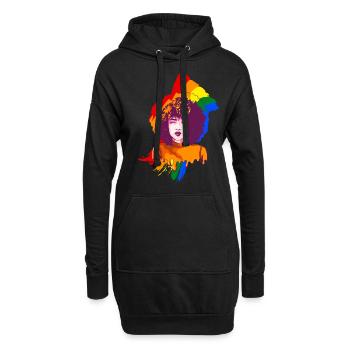 Afro Girl Gay Pride Schwarze Geschichte Melanin Bl - Hoodie-Kleid - Schwarz - Vorne
