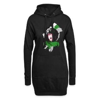 Afro Girl Demiromantic Black Story Melanin - Sweat-shirt à capuche long Femme - noir - Devant