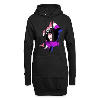 Afro Girl Genderfluid Flagge Schwarze Geschichte M - Hoodie-Kleid - Schwarz - Vorne