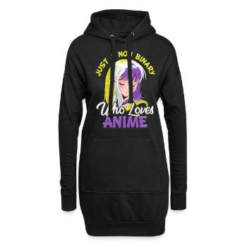 Non-binary anime girl Just a non-binary, - Hoodie Dress - black - Front