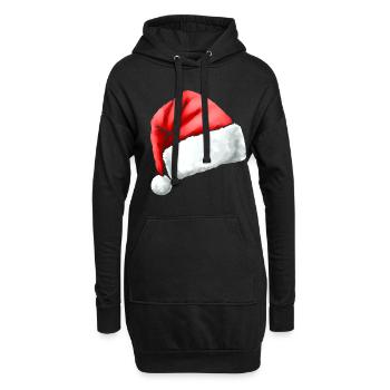 Chapeau de Père Noël - Sweat-shirt à capuche long Femme - noir - Devant