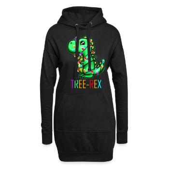 Arbre de Noël Rex T-Rex Fairy Lights Light Chain - Sweat-shirt à capuche long Femme - noir - Devant