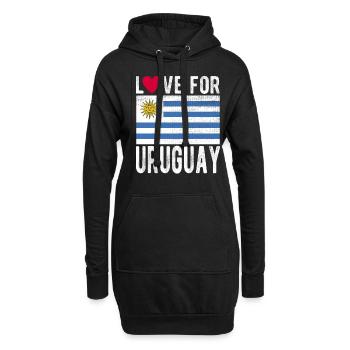 Uruguay Fahne - Hoodie-Kleid - Schwarz - Vorne