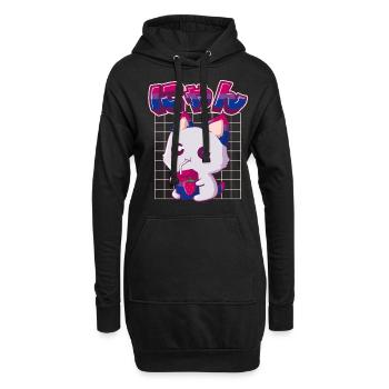 Bisexual Pride Bi Kawaii Cat Strawberry Milk Bisex - Sweat-shirt à capuche long Femme - noir - Devant