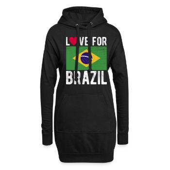Drapeau du Brésil - Sweat-shirt à capuche long Femme - noir - Devant