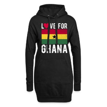 Drapeau du Ghana - Sweat-shirt à capuche long Femme - noir - Devant