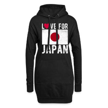 Drapeau du Japon - Sweat-shirt à capuche long Femme - noir - Devant