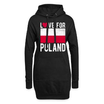 Drapeau de la Pologne - Sweat-shirt à capuche long Femme - noir - Devant