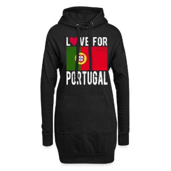 Drapeau du Portugal - Sweat-shirt à capuche long Femme - noir - Devant