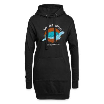 Sauver l’écologie des tortues marines - Sweat-shirt à capuche long Femme - noir - Devant