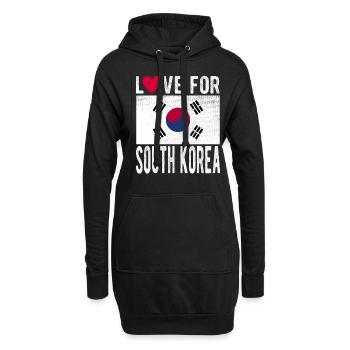 Drapeau de la Corée du Sud - Sweat-shirt à capuche long Femme - noir - Devant