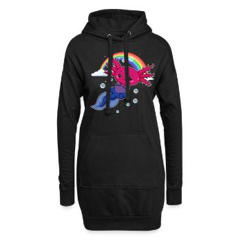 Bisexual Pride Bi Kawaii Axolotl Bisexual Flag - Sweat-shirt à capuche long Femme - noir - Devant