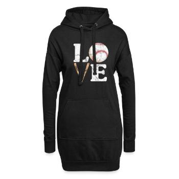 Softball - Hoodie-Kleid - Schwarz - Vorne