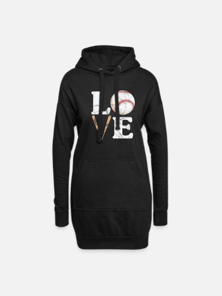 Softball - Hoodie-Kleid - Schwarz