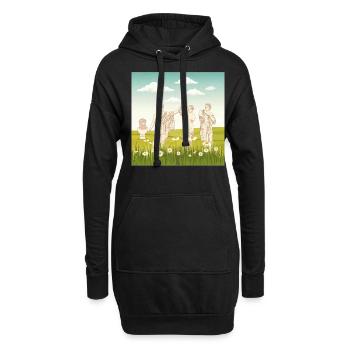 Bloomcore Esthétique Statue grecque Flowercor - Sweat-shirt à capuche long Femme - noir - Devant
