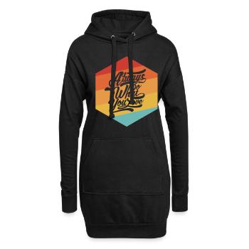 Mach immer das was du liebst - Hoodie-Kleid - Schwarz - Vorne