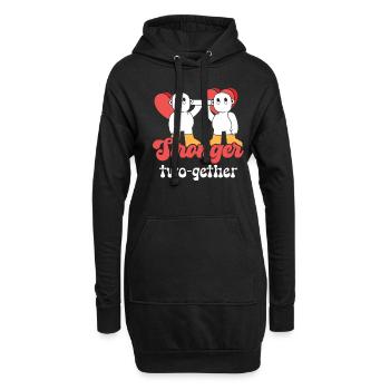 Valentines Couple Stronger Together Lifetime - Hoodie-Kleid - Schwarz - Vorne