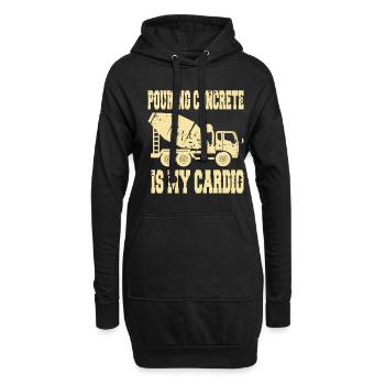 Conception de construction en béton pour les travailleurs de la construction et les chantiers de construction - Sweat-shirt à capuche long Femme - noir - Devant