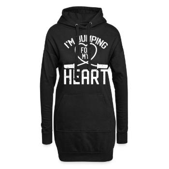 Corde à sauter amusante Je saute avec la corde pour m - Sweat-shirt à capuche long Femme - noir - Devant