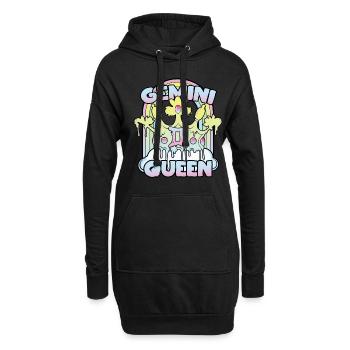 Reine des Gémeaux - Sweat-shirt à capuche long Femme - noir - Devant