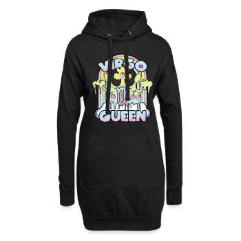 Vierge Reine - Sweat-shirt à capuche long Femme - noir - Devant