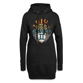 Signe du zodiaque des Gémeaux - Sweat-shirt à capuche long Femme - noir - Devant