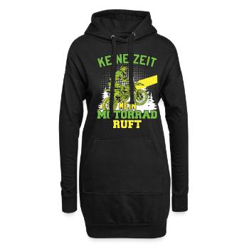 Keine Zeit Mein Motorrad Ruft - Hoodie-Kleid - Schwarz - Vorne
