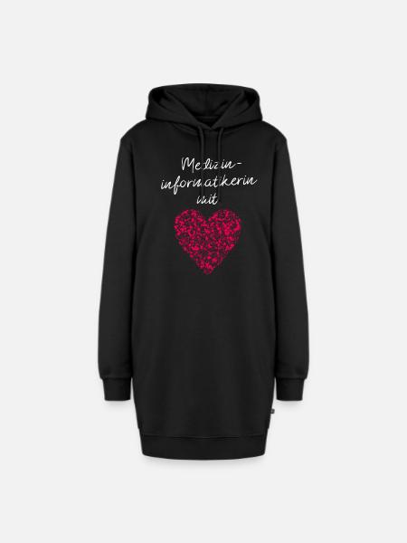 Medizinimformatikerin mit Herz Programmieren - Hoodie-Kleid - Schwarz