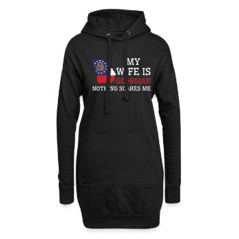 Rien ne me fait peur femme géorgienne Georgia - Sweat-shirt à capuche long Femme - noir - Devant