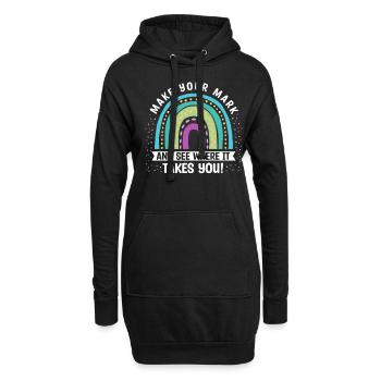 Machen Sie Sich Einen Zeichen Und Sehen Sie - Hoodie-Kleid - Schwarz - Vorne