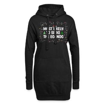 Weihnachts -Zitat, Lustiges Weihnachtszitat - Hoodie-Kleid - Schwarz - Vorne
