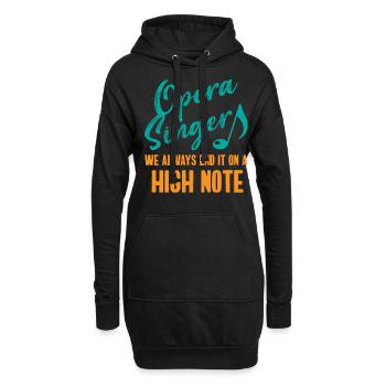 Opernsänger, Gesang, Opera - Hoodie-Kleid - Schwarz - Vorne